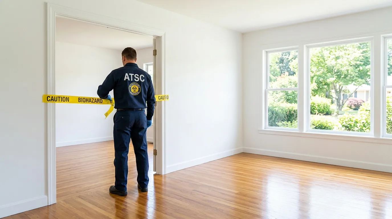 Certified biohazard cleanup crew performing Decomposition Cleanup in Lafayette
